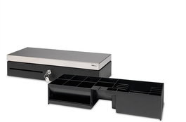 Safescan Cajón Portamonedas SD-4617S, Apertura Vertical con 8 Compartimentos para Monedas y 6 para Billetes, Negro