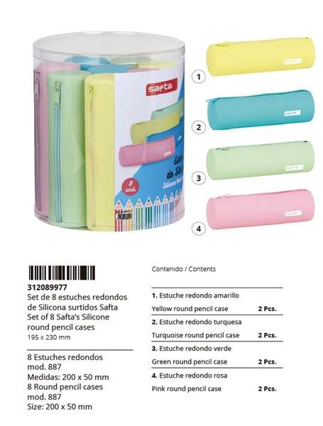 Safta Portatodo Redondo Silicona Set 8 Unidades Colores Surtidos Safta Portatodo Redondo Silicona Set 8 Unidades Colores Surtidos