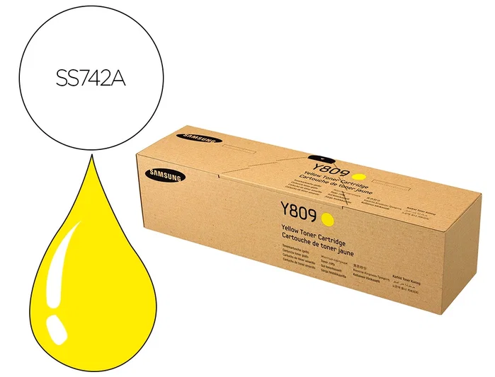 HP Cartucho de Tóner Amarillo CLT-Y809S/ELS para Samsung CLX-9201NA/9251NA/9301NA HP Cartucho de Tóner Amarillo CLT-Y809S/ELS para Samsung CLX-9201NA/9251NA/9301NA