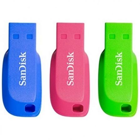 SanDisk Cruzer Blade USB 2.0 32GB Pack de 3 - Llavero sin tapa - Software SecureAccess - SDCZ50C-032G-B46T