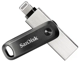 SanDisk iXpand - Unidad Flash USB 64 GB USB Type-A / Lightning 3.2 Gen 2 para iPhone y iPad - Color Negro, Plata