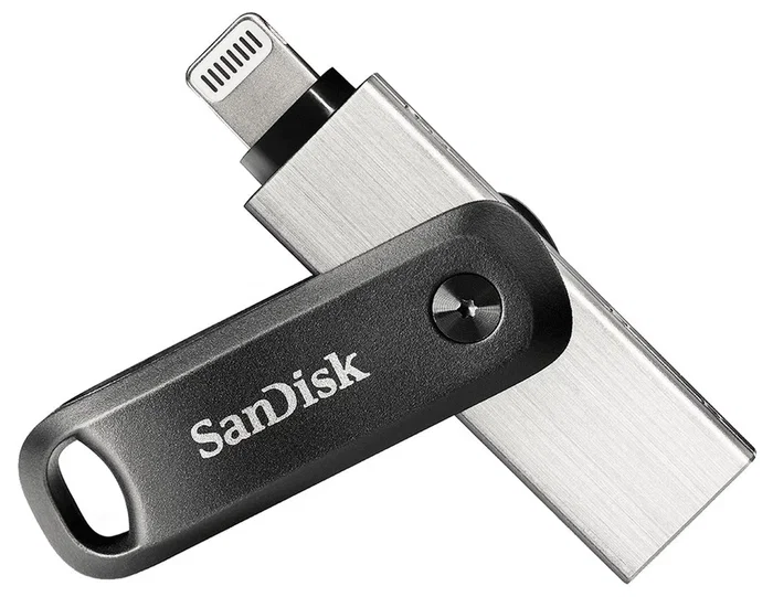 SanDisk iXpand - Unidad Flash USB 64 GB USB Type-A / Lightning 3.2 Gen 2 para iPhone y iPad - Color Negro, Plata