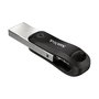 SanDisk 00183589 iXpand Go 256GB - Pendrive USB 3.2 Gen 1 y conector Lightning para iPhone, iPad - Giratorio, color Negro/Plata