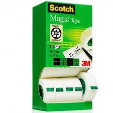 Scotch Cinta Adhesiva Invisible Magic Rollo 19 mm X 33M Caja 12+2Ud