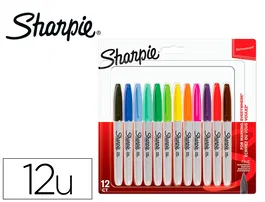 Sharpie Rotulador Permanente Fino Blister 12 Unidades Colores Surtidos
