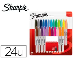 Sharpie Rotulador Permanente Fino Blister 24 Unidades Colores Surtidos