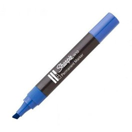 Sharpie Marcador Permanente W10 Punta Biselada Azul, 12 Unidades