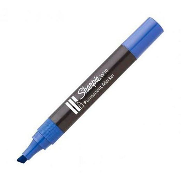 Sharpie Marcador Permanente W10 Punta Biselada Azul, 12 Unidades Sharpie Marcador Permanente W10 Punta Biselada Azul, 12 Unidades