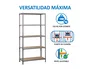 Simonrack Kit Maderclick Mini 5/400 Estantería Metálica Gris/Madera 5 Estantes 150 kg por Estante 180x80x40cm