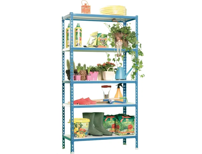 Simonrack Estantería Metálica Kit Simonclick Mini 5/400 Azul/Blanco 5 Estantes 180kg por Estante 180x80x40cm
