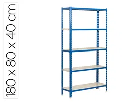 Simonrack Estantería Metálica Simonclick Mini 5-400, 5 Baldas, 180 kg, 180x80x40 cm, Azul-Blanco
