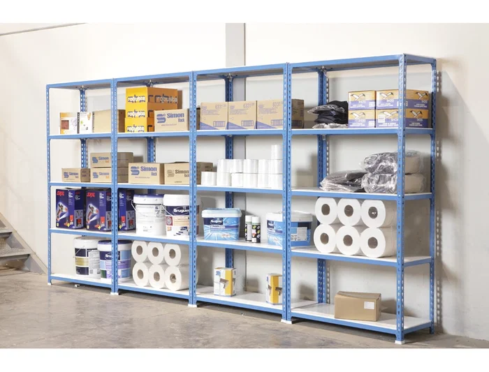 Simonrack Estantería Metálica Kit Simonclick Mini 5/400 Azul/Blanco 5 Estantes 180kg por Estante 180x80x40cm