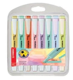 Stabilo Marcador Fluorescente Swing Cool Pastel Edición Surtidos Blíster 8 Unidades Protección Anti-Secado Punta Biselada