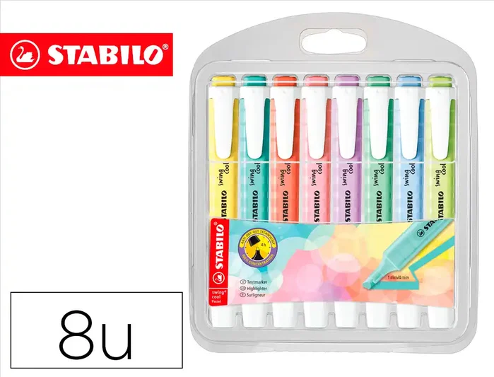 Stabilo Swing Cool Pastel Marcadores Fluorescentes Surtidos de 8 Unidades Stabilo Swing Cool Pastel Marcadores Fluorescentes Surtidos de 8 Unidades