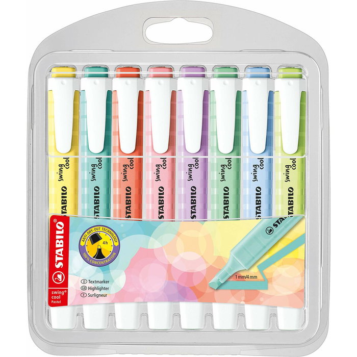 Stabilo Swing Cool Pastel Marcadores Fluorescentes Surtidos de 8 Unidades Stabilo Swing Cool Pastel Marcadores Fluorescentes Surtidos de 8 Unidades