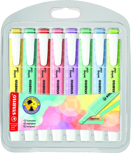Stabilo Swing Cool Pastel Marcadores Fluorescentes Surtidos de 8 Unidades Stabilo Swing Cool Pastel Marcadores Fluorescentes Surtidos de 8 Unidades