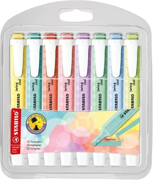 Stabilo Swing Cool Pastel Marcadores Fluorescentes Surtidos de 8 Unidades