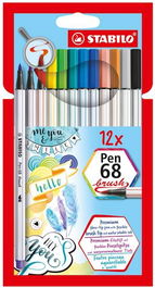 Stabilo Rotuladores Pen 68 Brush Estuche Surtido 12 Ud
