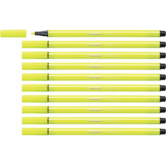 Stabilo Rotulador Pen 68 Amarillo Fluorescente Caja 10 UD Stabilo Rotulador Pen 68 Amarillo Fluorescente Caja 10 UD