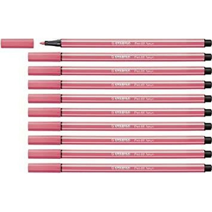 Stabilo STABILO Pen 68 Rojo Fluorescente Caja de 10 Unidades Stabilo STABILO Pen 68 Rojo Fluorescente Caja de 10 Unidades