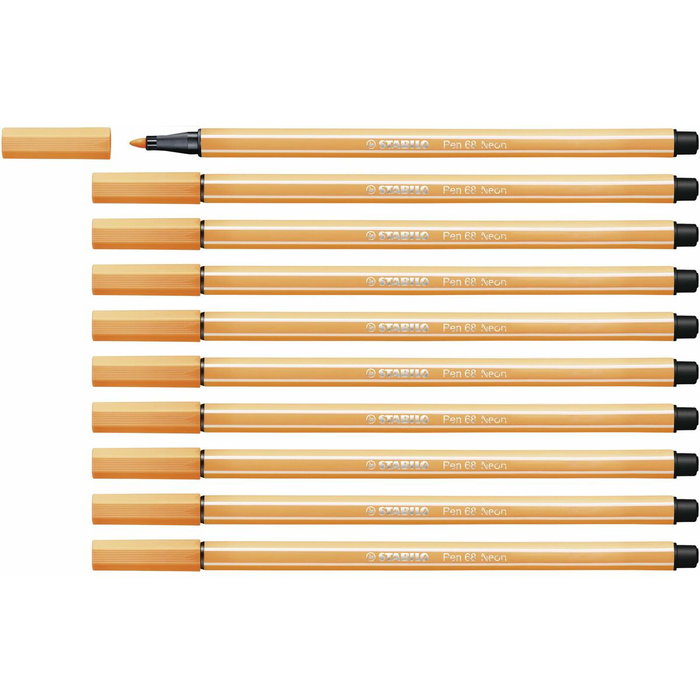 Stabilo Pen 68 Rotulador Naranja Fluorescente 1 mm (10 unidades)