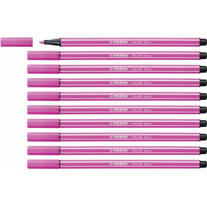 Stabilo Pen 68 Rotulador Rosa Fluorescente Pack de 10 Unidades Stabilo Pen 68 Rotulador Rosa Fluorescente Pack de 10 Unidades