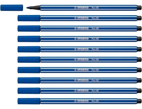 Stabilo Pen 68 Azul Marino, Pack de 10 Unidades Stabilo Pen 68 Azul Marino, Pack de 10 Unidades