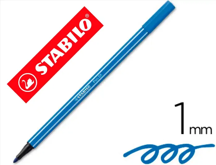 Stabilo Rotulador Pen 68 Azul Marino, Pack de 10 unidades