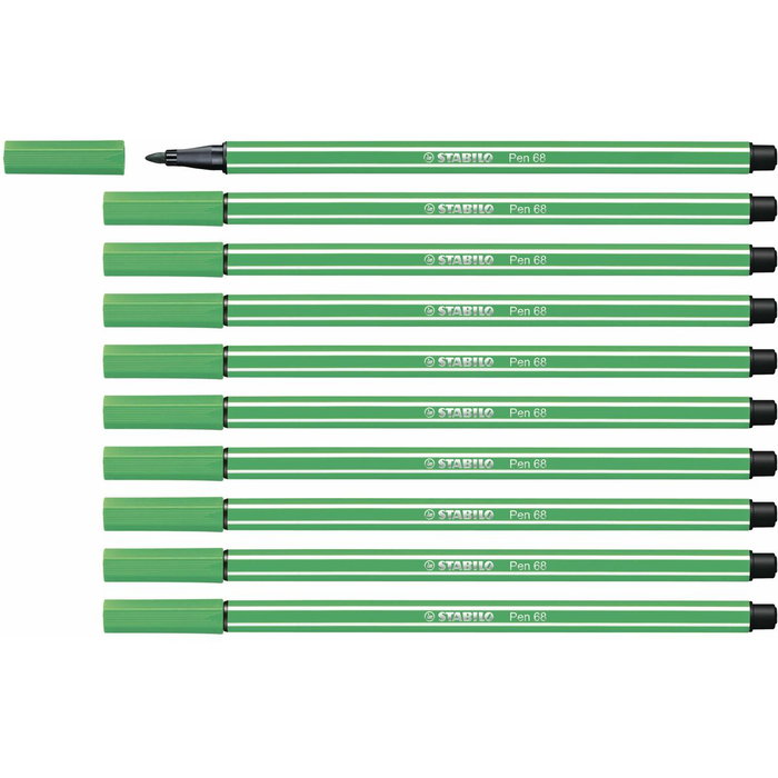 Stabilo Rotulador Pen 68 Verde Esmeralda 10 Unidades