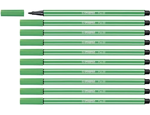 Stabilo Pen 68 Verde esmeralda, pack de 10 unidades Stabilo Pen 68 Verde esmeralda, pack de 10 unidades