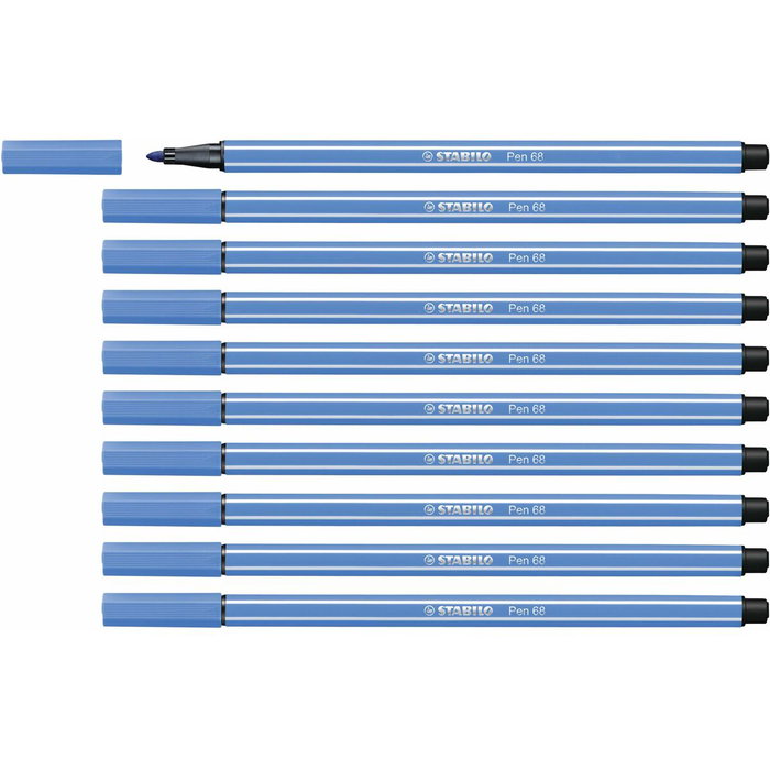 Stabilo Pen 68 Rotulador Azul Oscuro Caja de 10 Unidades
