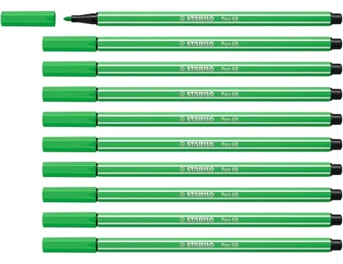 Stabilo Pen 68 Verde Hoja, Pack de 10 unidades Stabilo Pen 68 Verde Hoja, Pack de 10 unidades