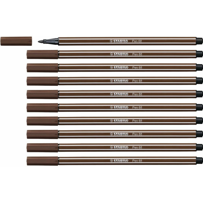 Stabilo Pen 68 Marrón 10 unidades