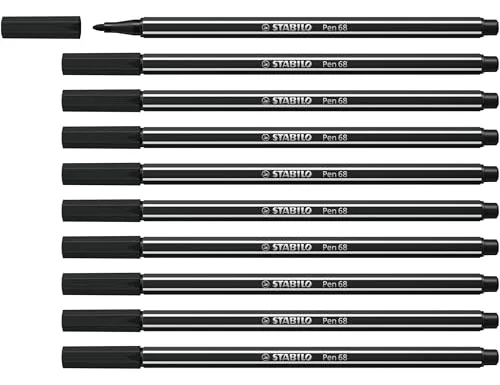 Stabilo Pen 68 Negro 1 mm Caja de 10 unidades