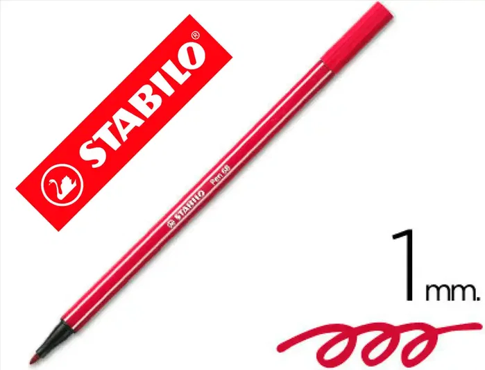 Stabilo Pen 68 Rojo Oscuro Pack de 10 unidades Stabilo Pen 68 Rojo Oscuro Pack de 10 unidades