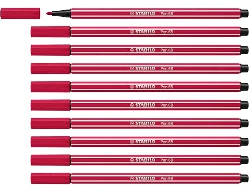 Stabilo Pen 68 Rojo Oscuro Pack de 10 unidades Stabilo Pen 68 Rojo Oscuro Pack de 10 unidades
