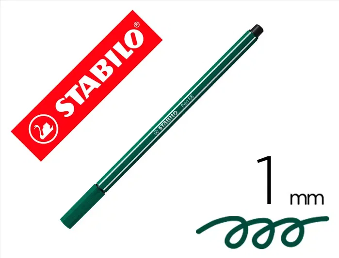 Stabilo Pen 68 Verde turquesa, caja de 10 unidades Stabilo Pen 68 Verde turquesa, caja de 10 unidades