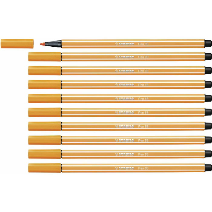 Stabilo Pen 68 Rotulador Naranja 10 Unidades
