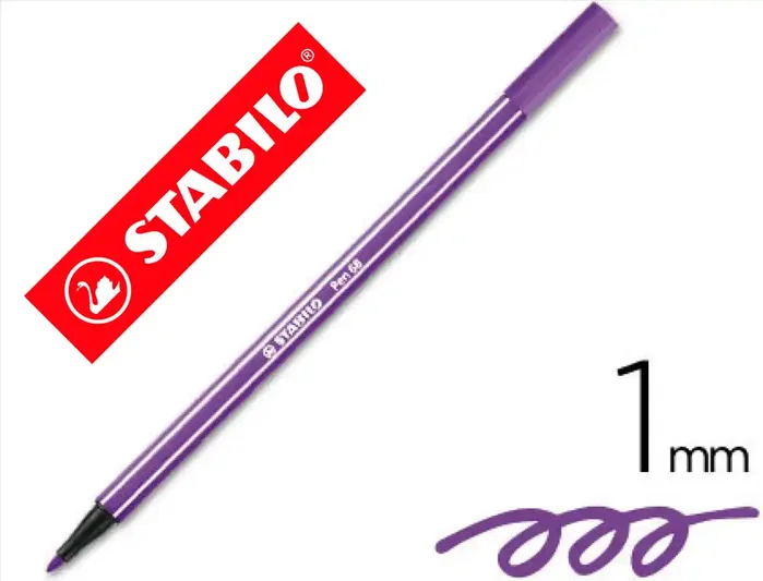 Stabilo Pen 68 Rotulador Violeta Caja de 10 Unidades