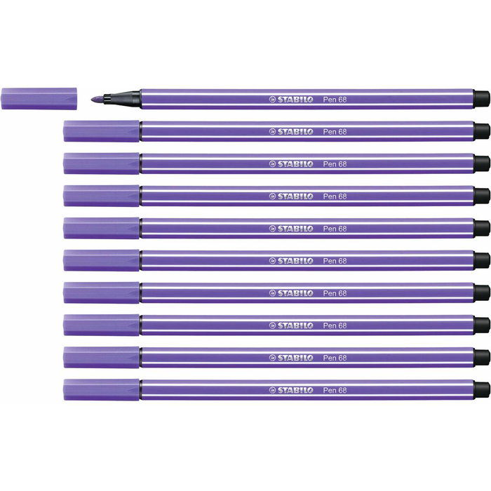 Stabilo Pen 68 Rotulador Violeta Caja de 10 Unidades