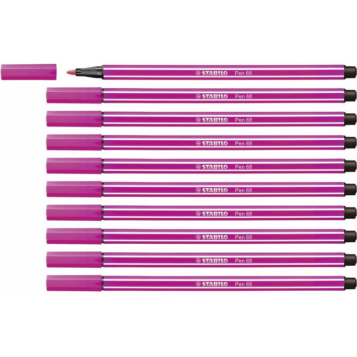 Stabilo Pen 68 Rosa, Pack de 10 unidades