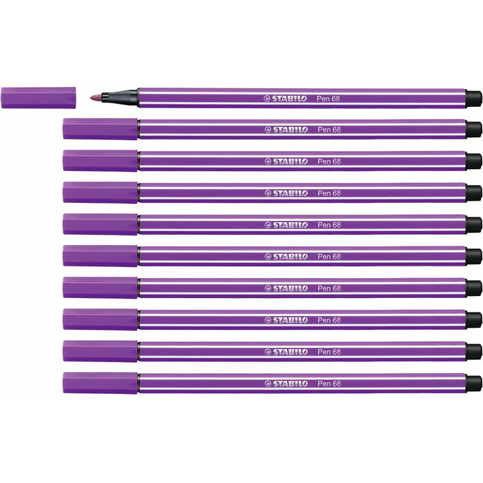 Stabilo Pen 68 Lila, Set de 10 unidades Stabilo Pen 68 Lila, Set de 10 unidades