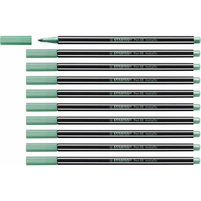 Stabilo Pen 68 Rotulador Verde Metálico Caja de 10 unidades