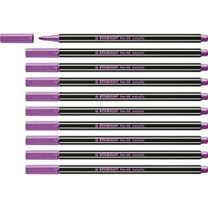 Stabilo Rotulador Pen 68 Rosa Metálico Caja de 10 Unidades