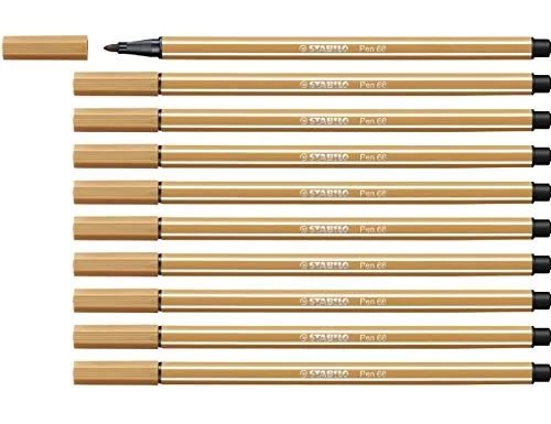 Stabilo Pen 68 Ocre Oscuro, Pack de 10 unidades