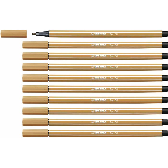 Stabilo Pen 68 Ocre Oscuro, Pack de 10 unidades