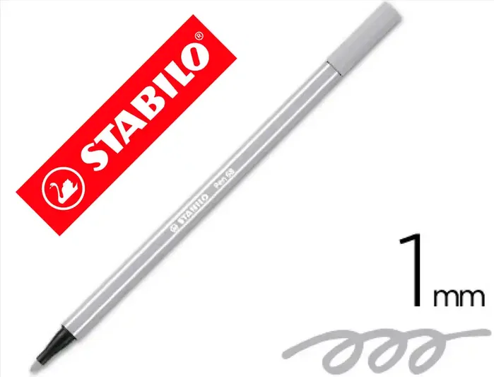 Stabilo Pen 68 Gris Claro 10 Unidades
