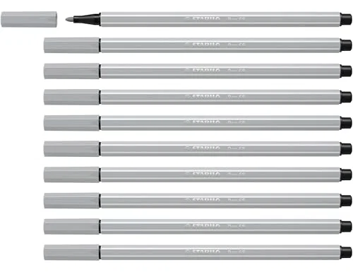 Stabilo Pen 68 Gris Claro 10 Unidades