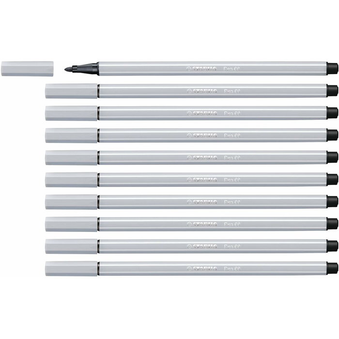 Stabilo Pen 68 Gris Claro 10 Unidades