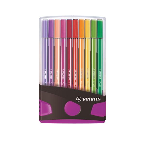 Stabilo Pen 68 Estuche de 20 Rotuladores Surtidos Antracita-Rosa